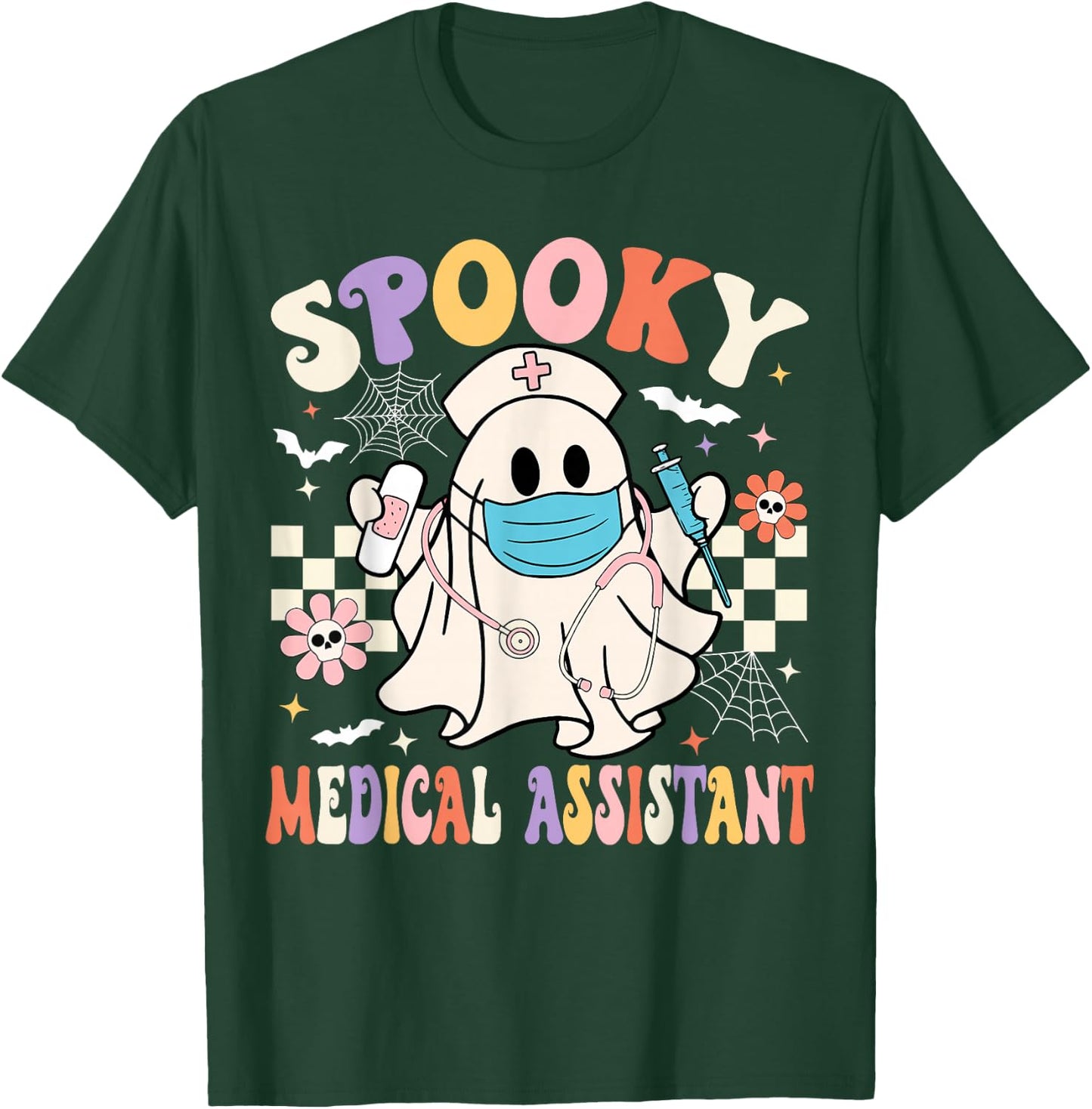 Spooky Medical Assistant Ghost Medical Assistant Halloween T-Shirt - T-Shirt | Forest