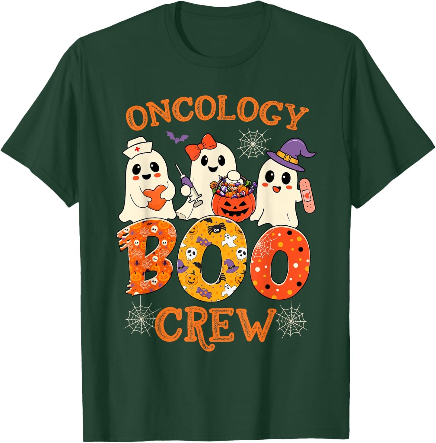 Oncology Boo Crew Funny Ghost Halloween Spooky Costume Nurse T-Shirt - T-Shirt | Forest