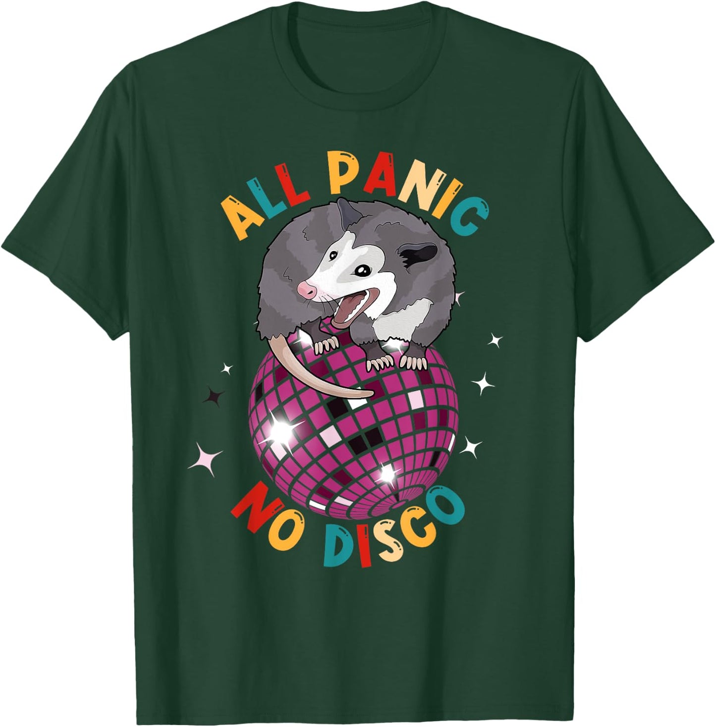 Opossum All Panic No Disco Funny Possum Scream Men Women Kid T-Shirt - T-Shirt | Forest
