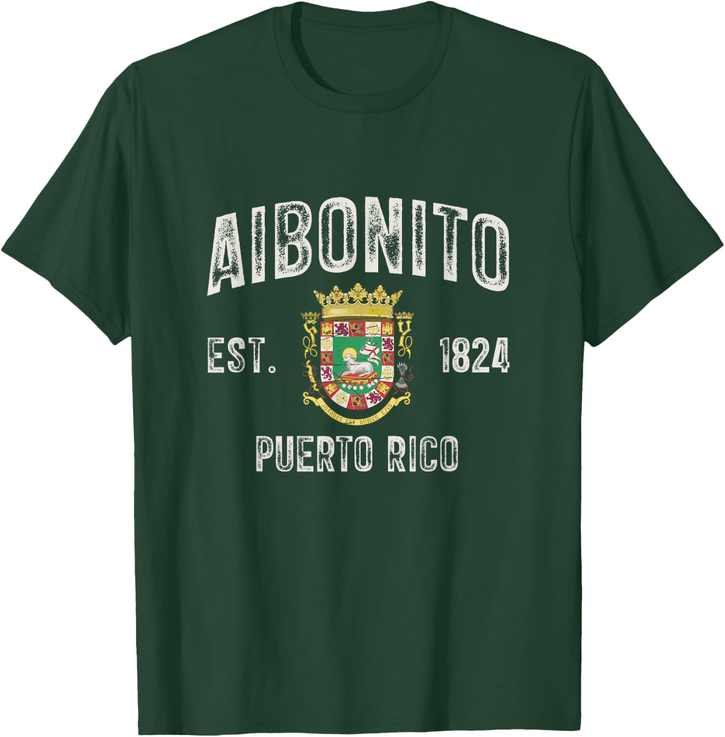 Aibonito City In Puerto Rico Est 1824, Puerto Rico Armorial T-Shirt - T-Shirt | Forest