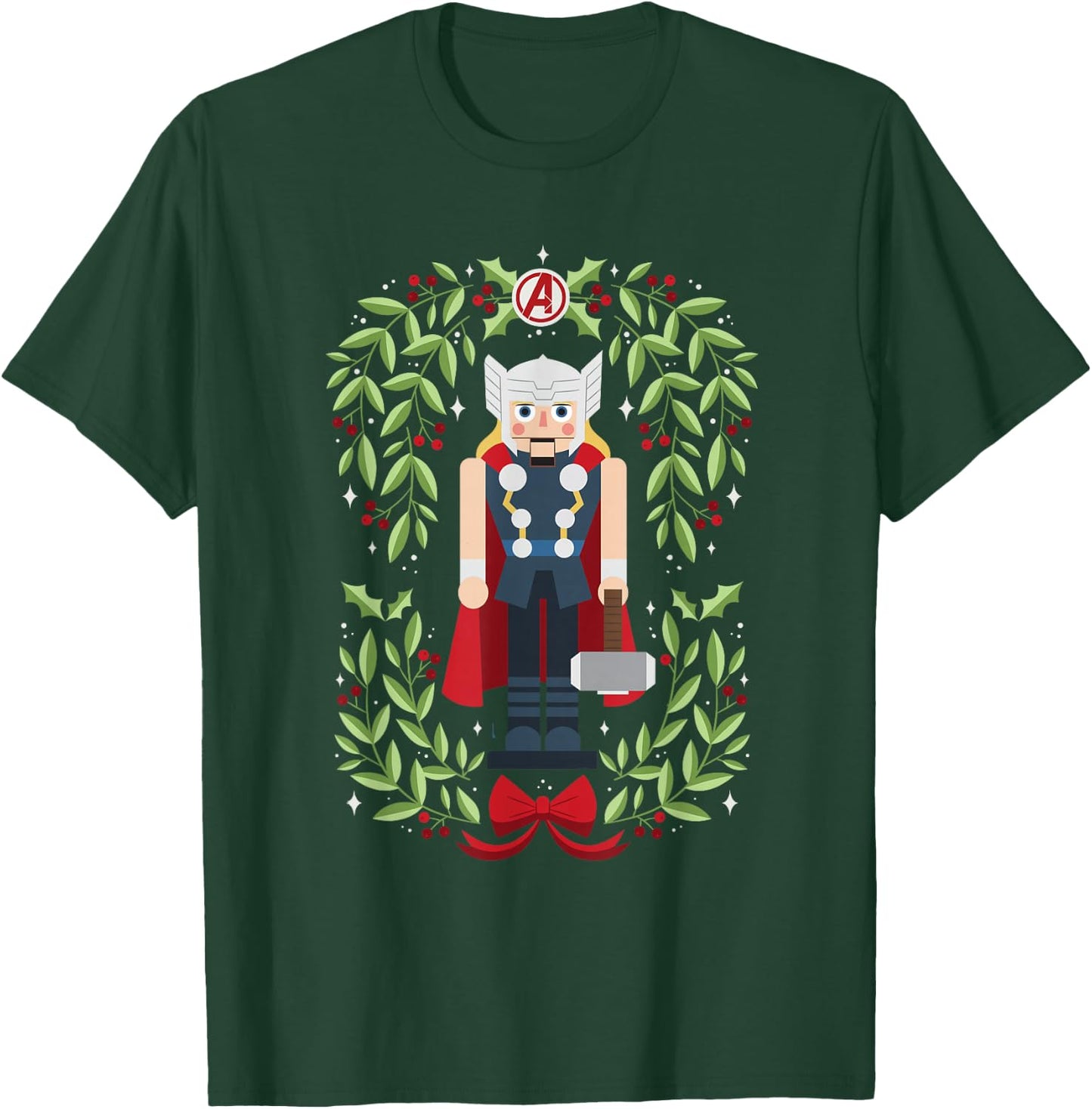 Marvel Holiday Christmas Avengers Holly Thor Nutcracker T-Shirt - T-Shirt | Forest