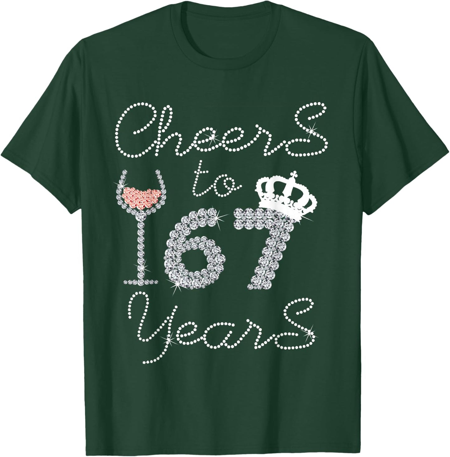Queen Girl Drink Wine Cheers To 67 Years Old Happy Birthday T-Shirt - T-Shirt | Forest