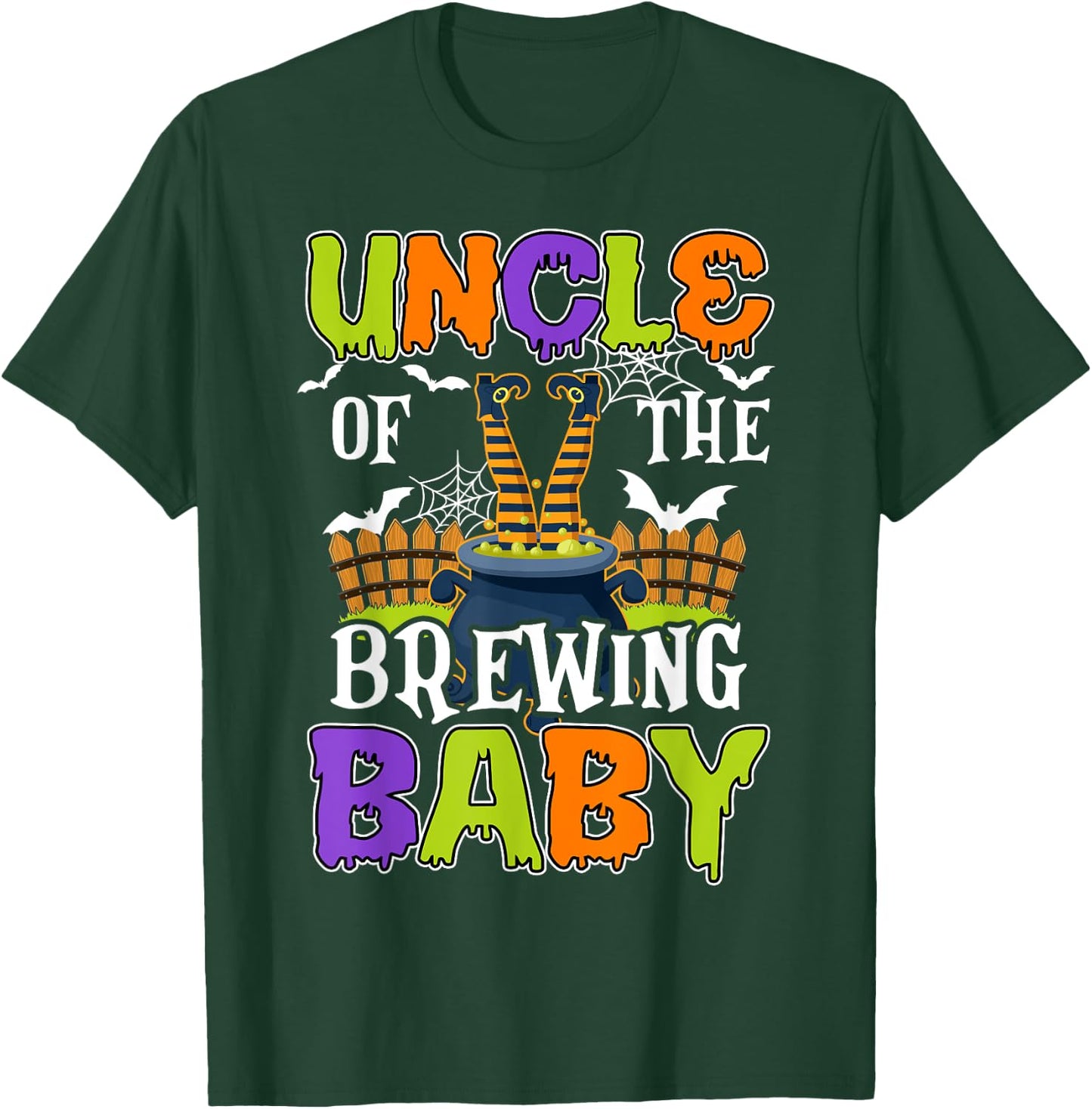 Uncle Of The Brewing Baby Halloween Witch Baby Funny T-Shirt - T-Shirt | Forest
