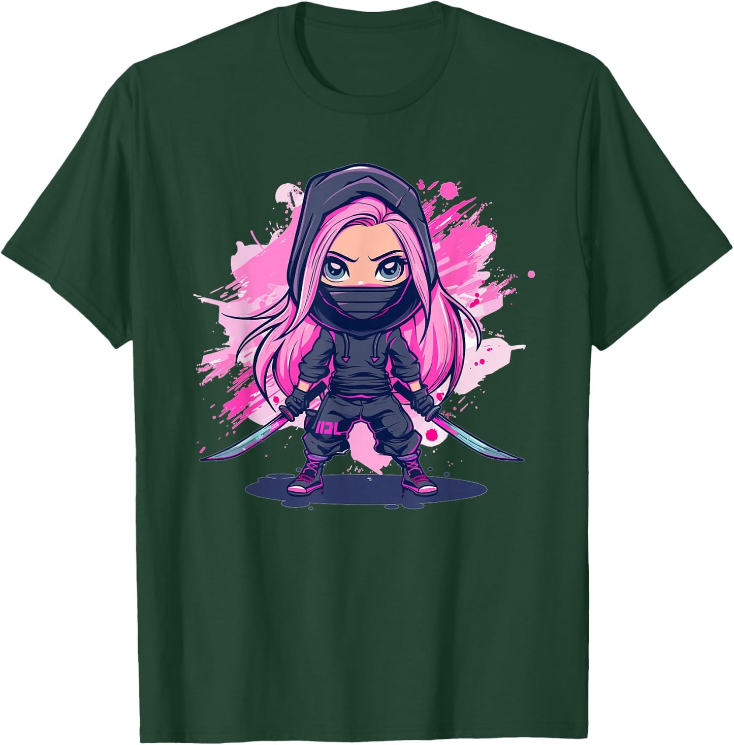 Cute Ninja Girl I Pastel Ninja T-Shirt - T-Shirt | Forest
