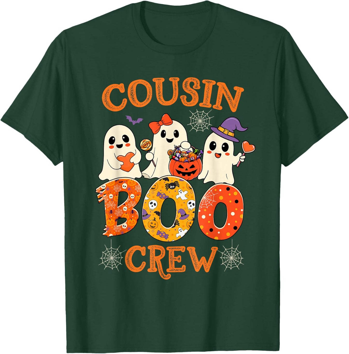 Cousin Boo Crew Funny Halloween Costume for Teacher Kids T-Shirt - T-Shirt | Forest
