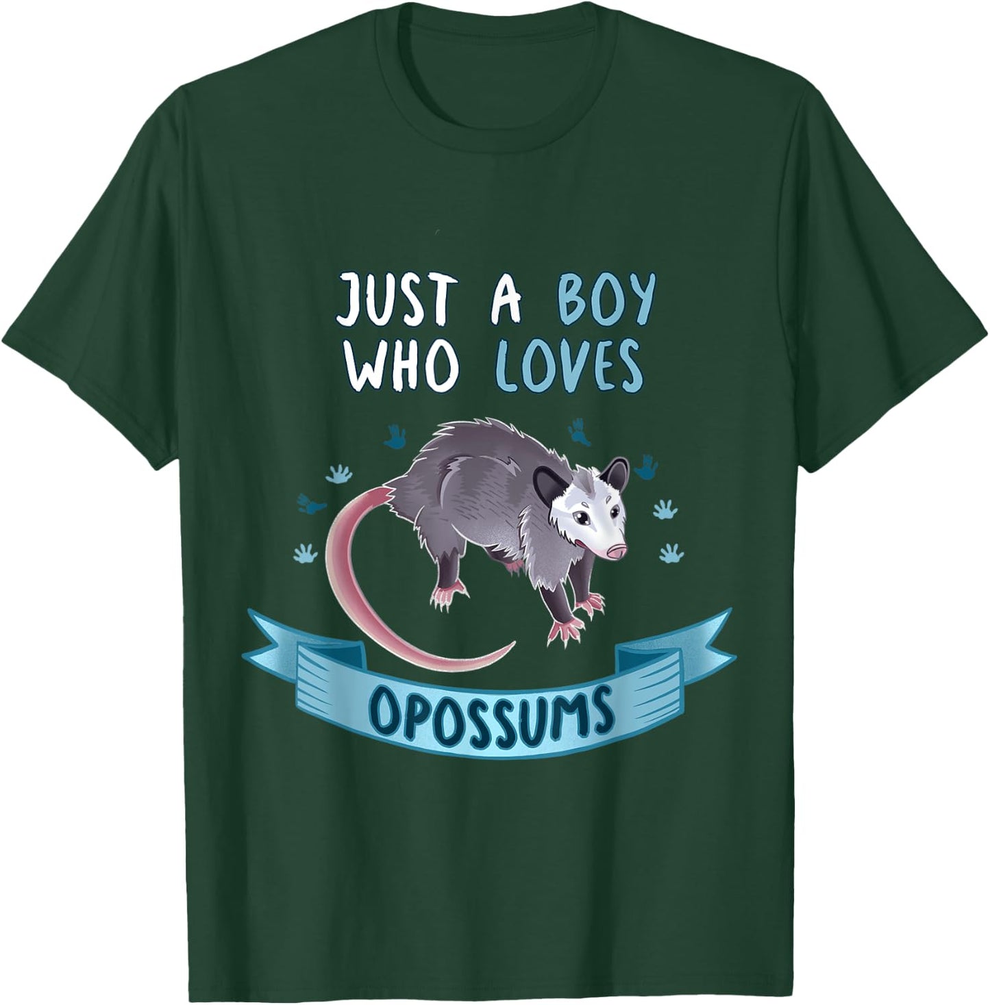 Just A Boy Who Loves Opossums Funny Opossum Owner Quote T-Shirt - T-Shirt | Forest