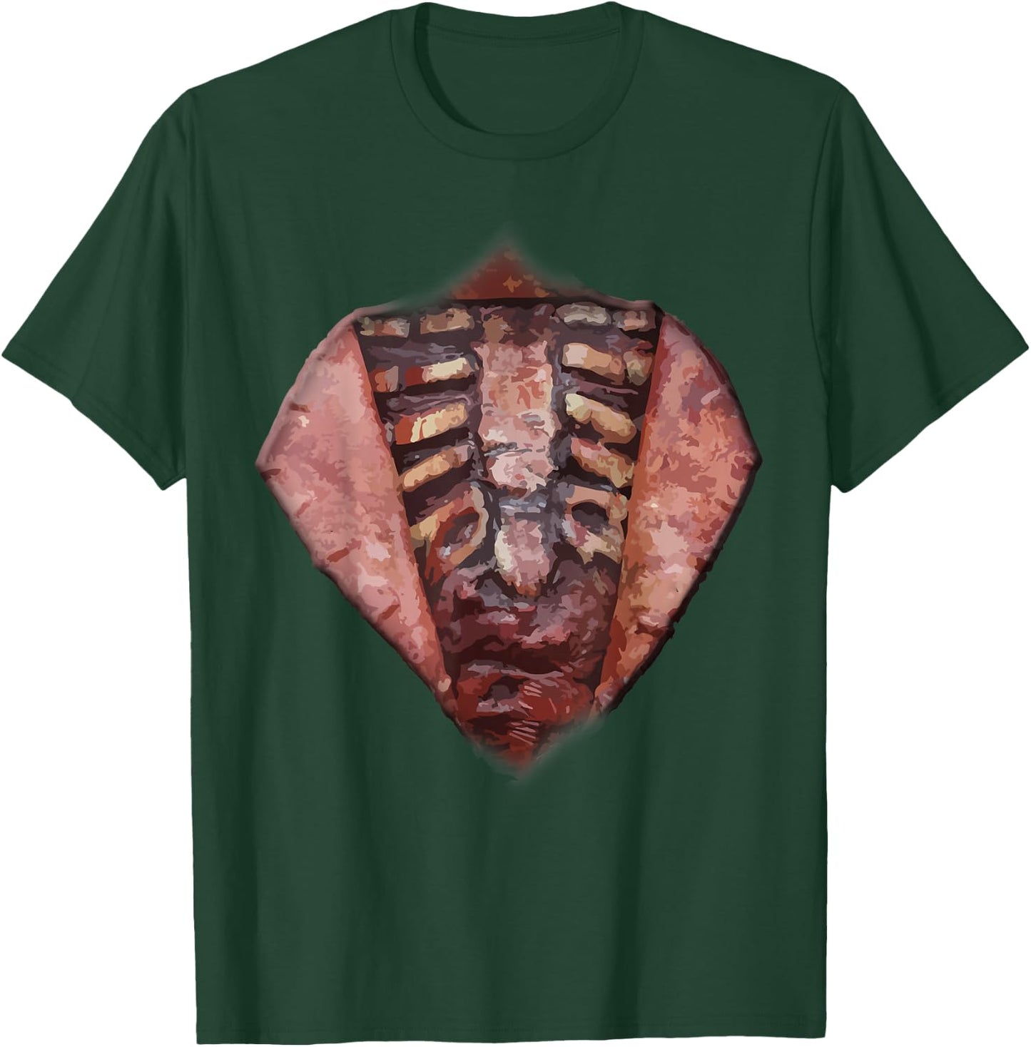 Halloween Zombie Open Chest Guts and Gore Costume T-Shirt - T-Shirt | Forest