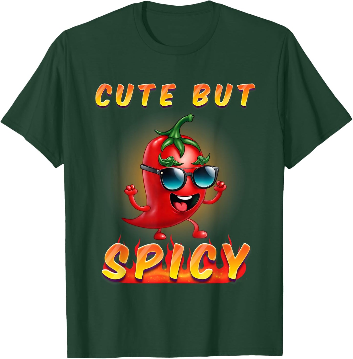 Kids Cute But Spicy Mexican Cinco De Mayo Chili Boys Girls T-Shirt - T-Shirt | Forest