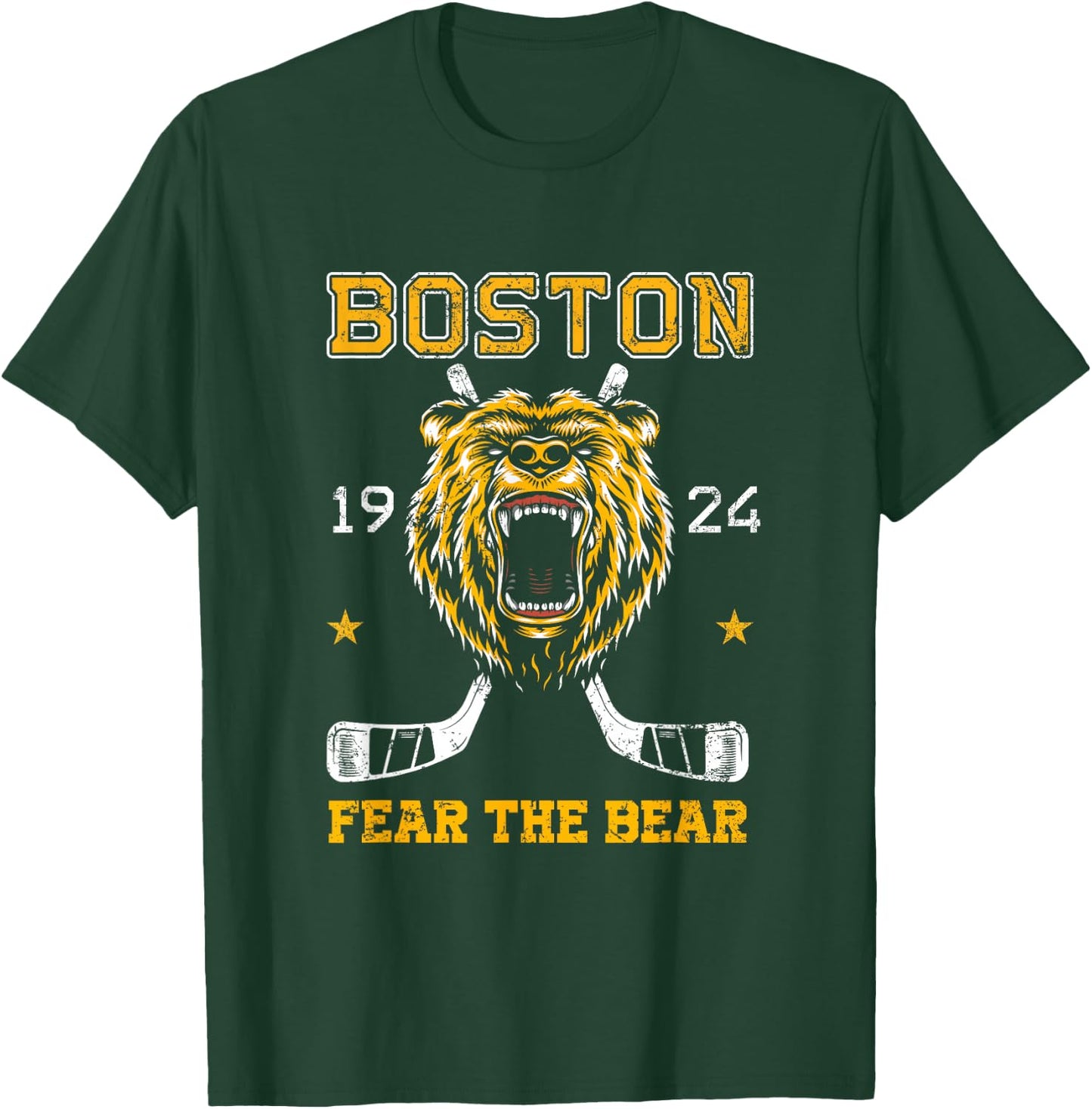 Boston Ice Hockey Fear the Bear T-Shirt - T-Shirt | Forest