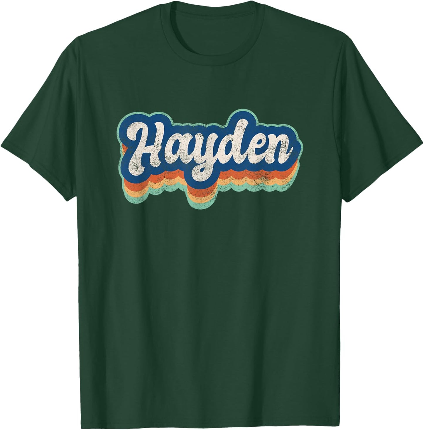 Hayden First Name Boy Vintage Style 70s 80s Personalized T-Shirt - T-Shirt | Forest