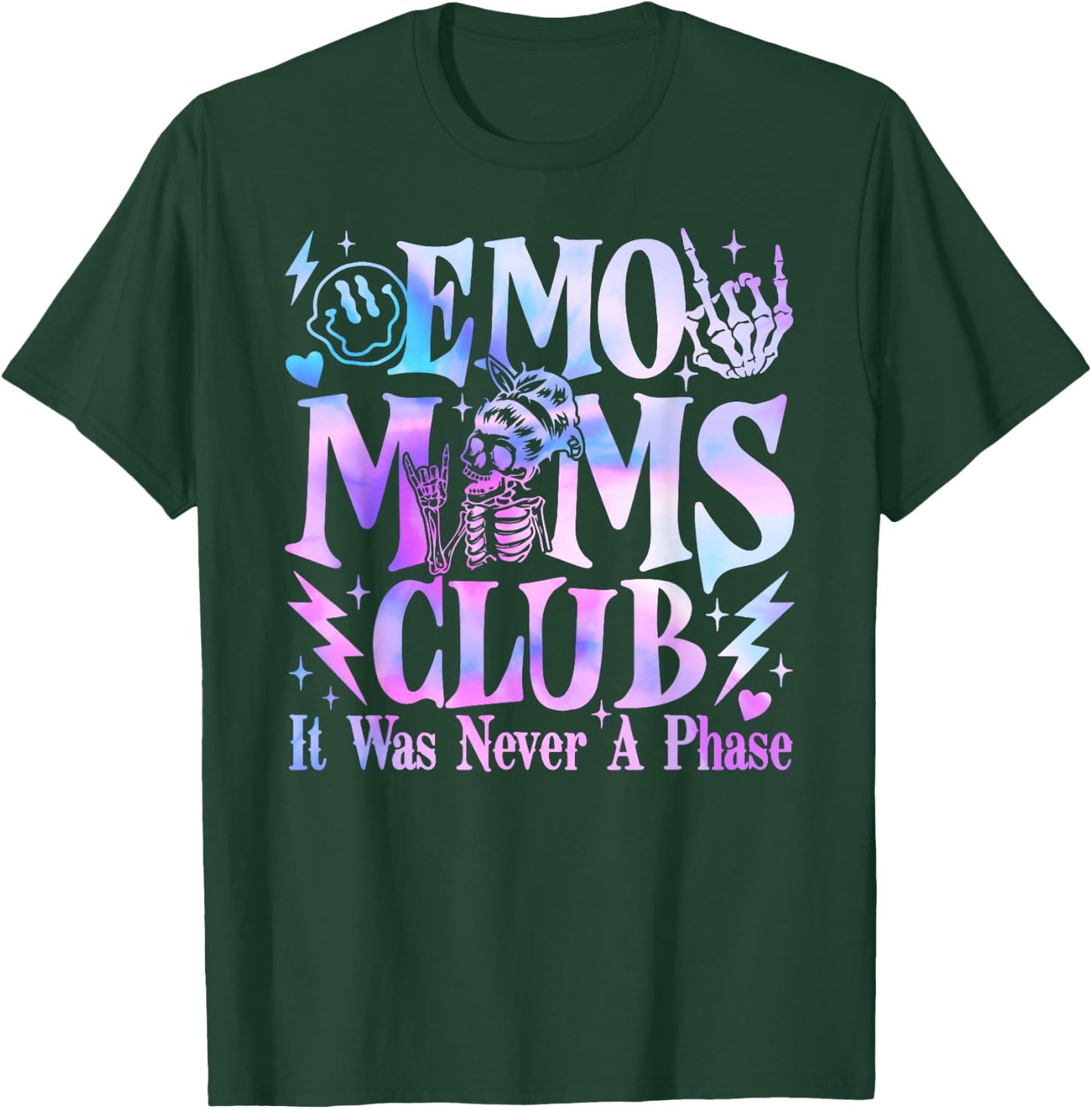 It Was Never A Phase Emo Moms Club Mother's Day Skeleton T-Shirt - T-Shirt | Forest