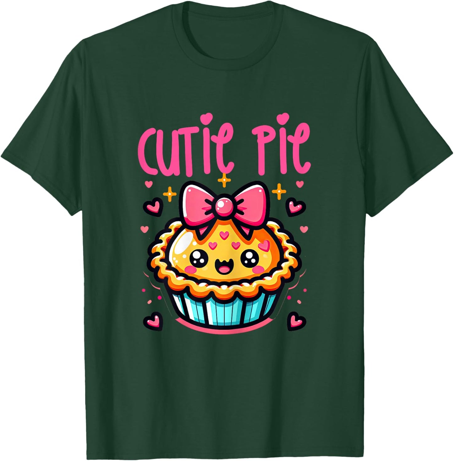 Girls Cutie Pie Cute School Adorable Girls Size 10-12 7-8 T-Shirt - T-Shirt | Forest