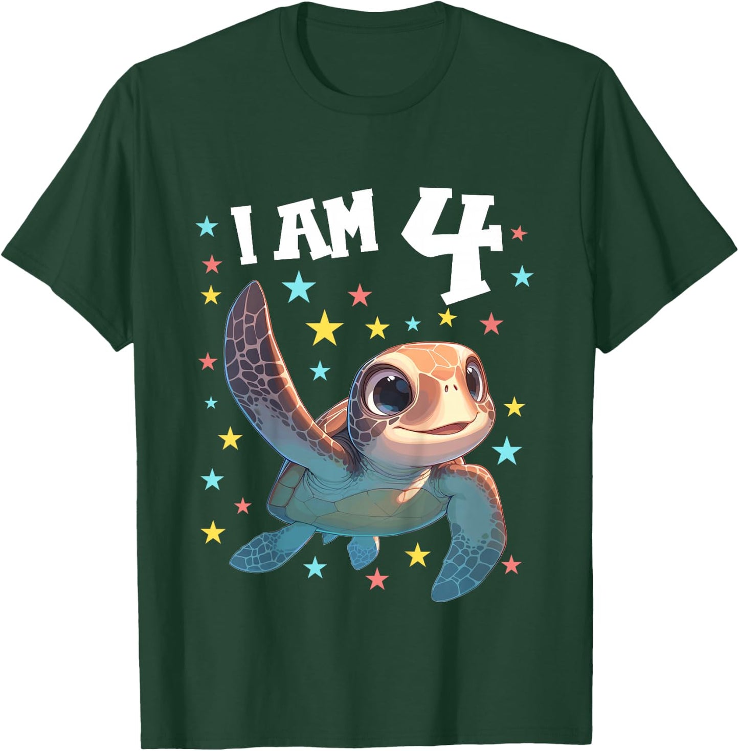 4 Years old 4 birthday Sea Turtles Boy Girl Sea Turtle T-Shirt - T-Shirt | Forest
