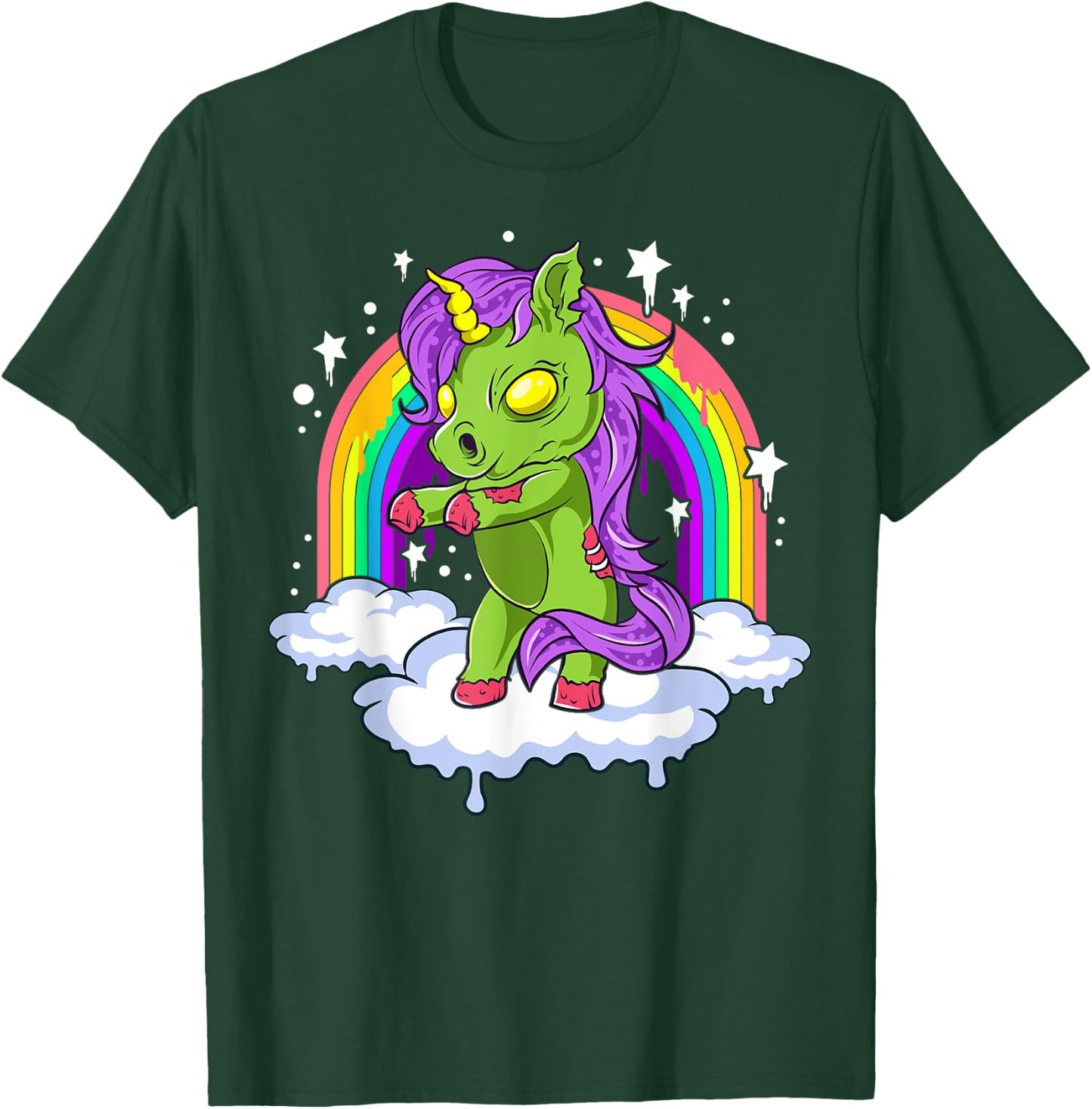 Halloween Unicorn Zombie Zombicorn T-Shirt - T-Shirt | Forest