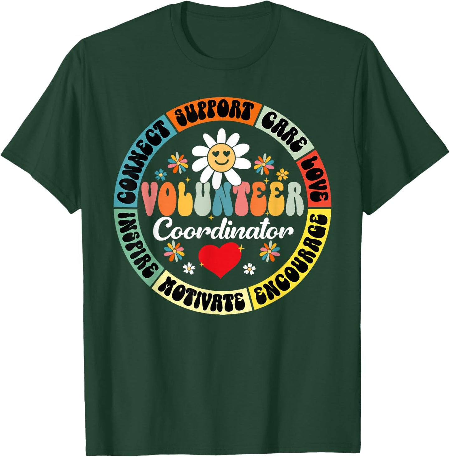Volunteer Coordinator Appreciation Week Back to School Retro T-Shirt - T-Shirt | Forest