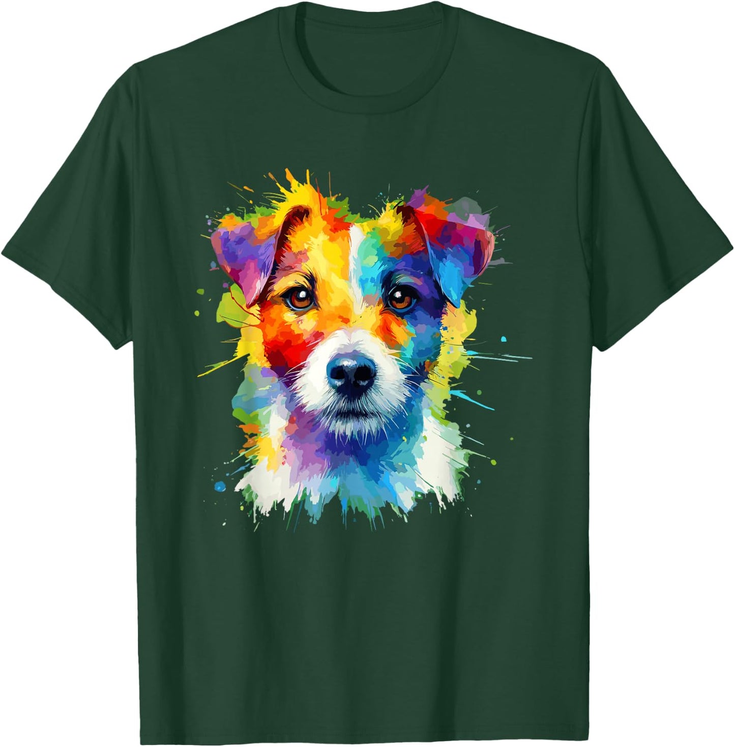 Colorful Splash Art Jack Russell Terrier Jack Russells T-Shirt - T-Shirt | Forest