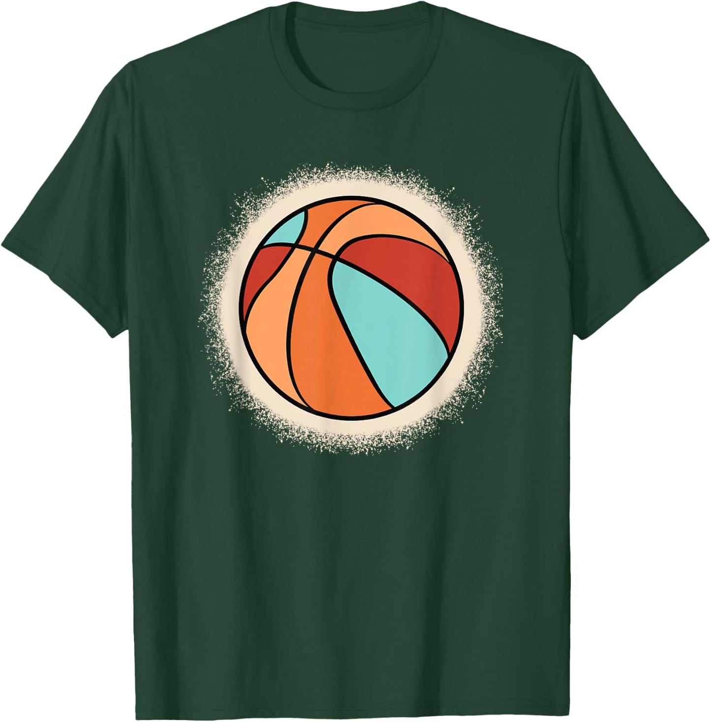 Retro Basketball Vintage Basketball Player Men Boys T-Shirt - T-Shirt | Forest