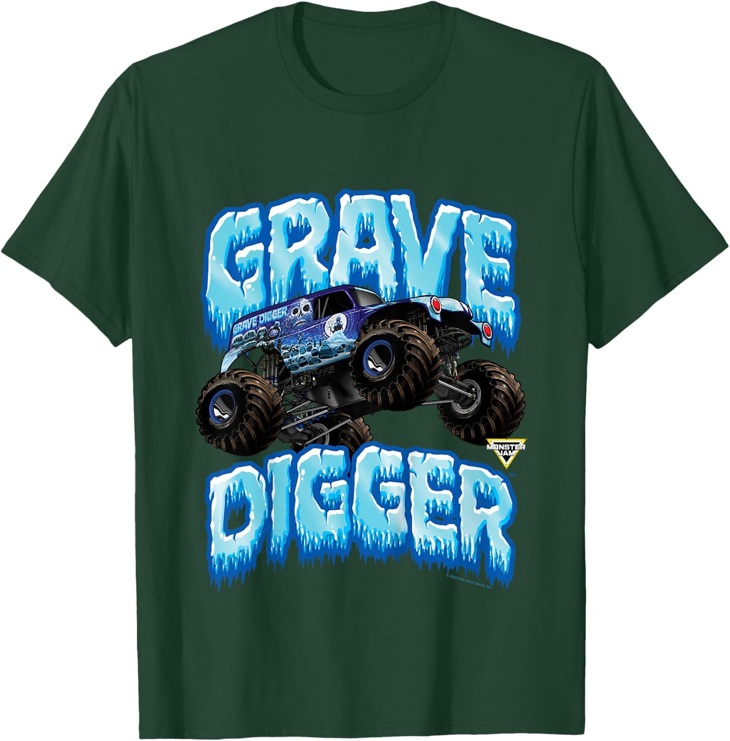 Monster Jam Kids Grave Digger Ice Cold Monster Truck T-Shirt - T-Shirt | Forest