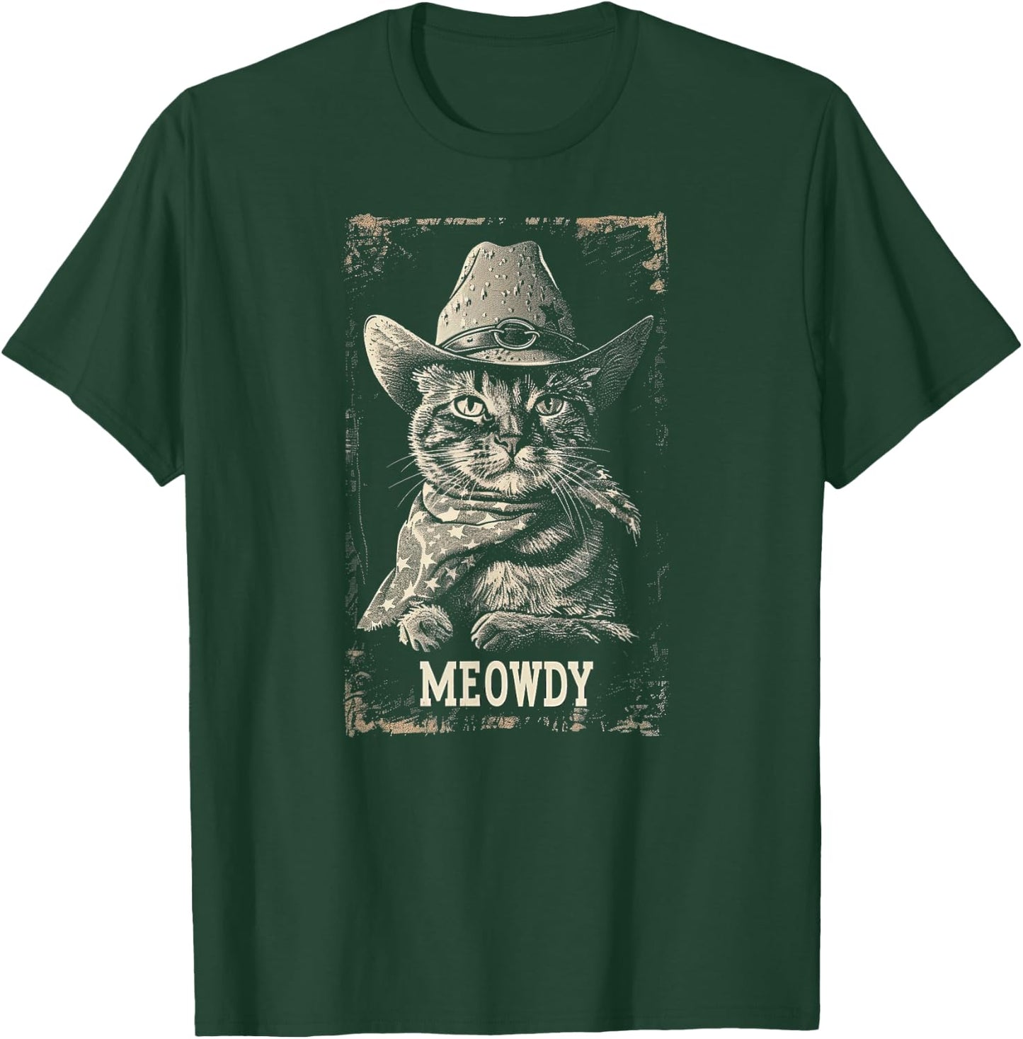 Meowdy Cat, Cowboy Kitten, Country Music T-Shirt - T-Shirt | Forest