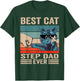 Vintage Best Cat step dad Ever bump fist father's day Gifts T-Shirt - T-Shirt | Forest