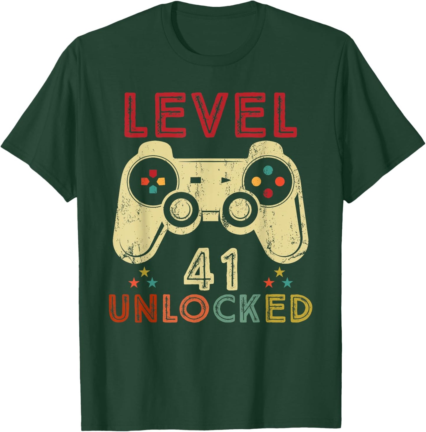 Level 41 Unlocked Birthday 41 Years Old Cool 41st Bday Gifts T-Shirt - T-Shirt | Forest