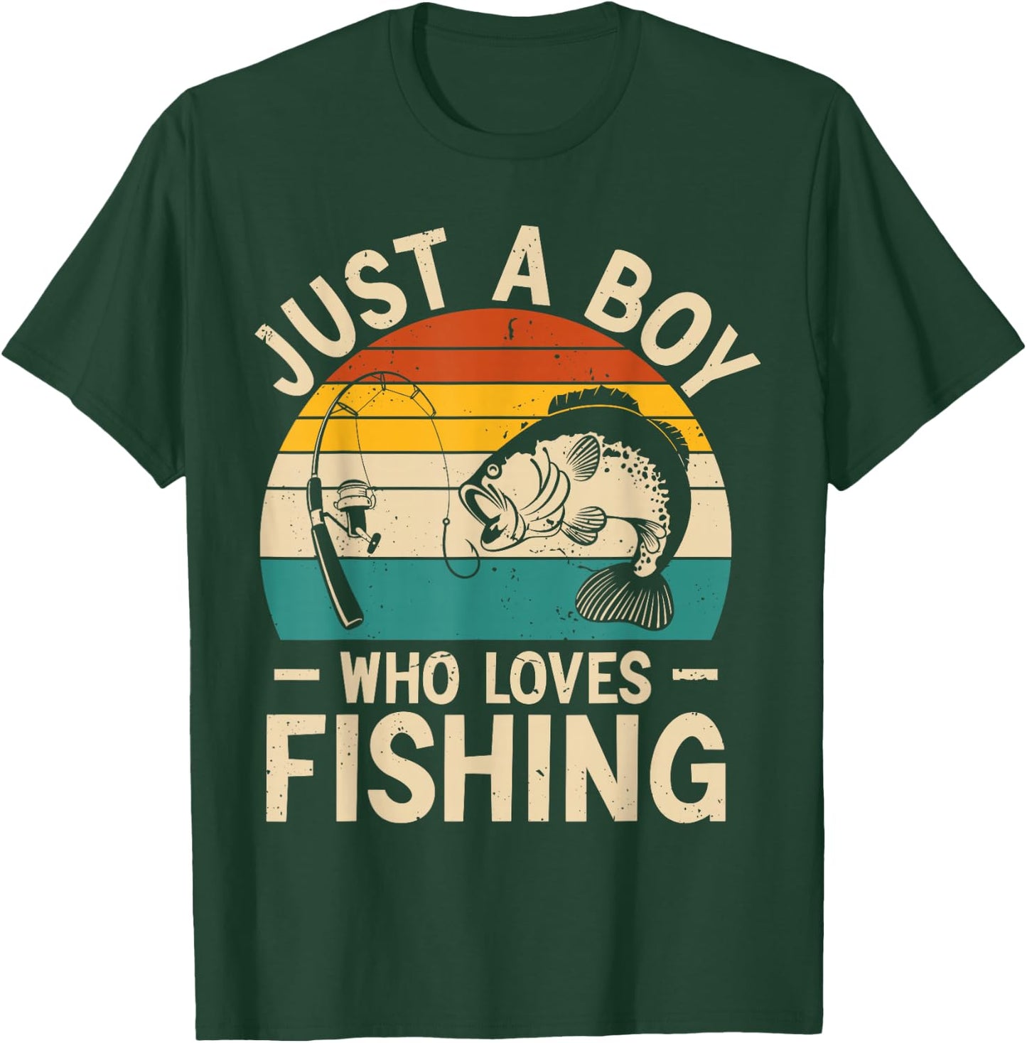 Funny Fishing Shirt for Kids Boys Fisherman Bass Fish T-Shirt - T-Shirt | Forest