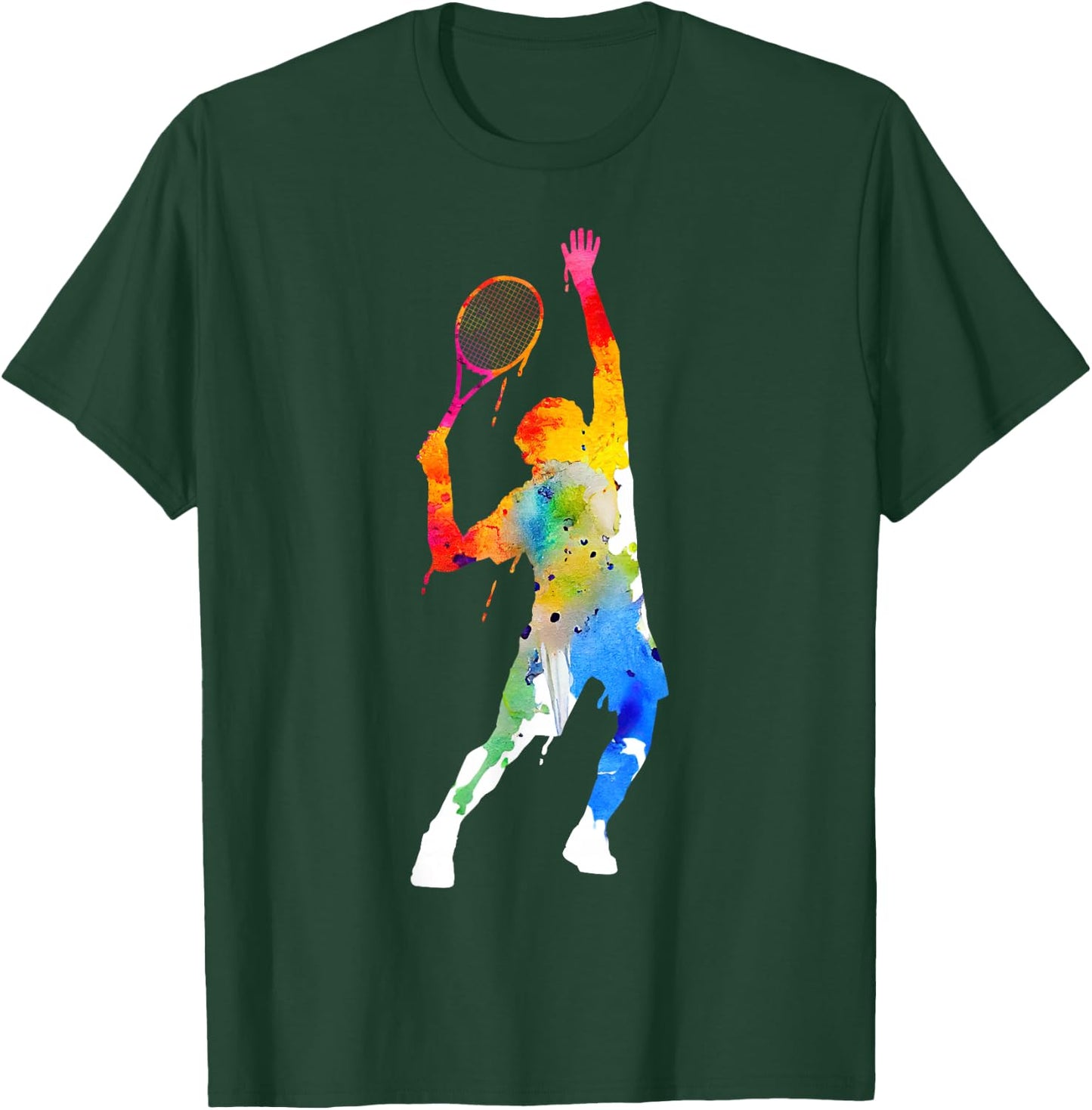 Colourful Tennis Player T-Shirt - T-Shirt | Forest