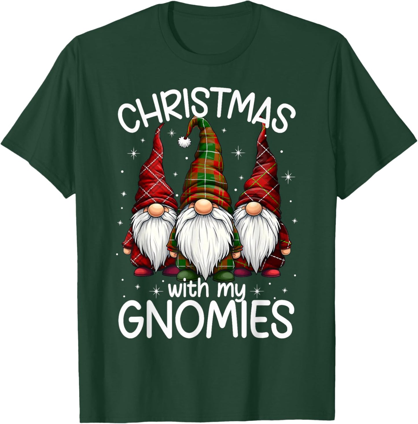 Christmas With My Gnomies Xmas Family Gnome Winter Holiday T-Shirt - T-Shirt | Forest
