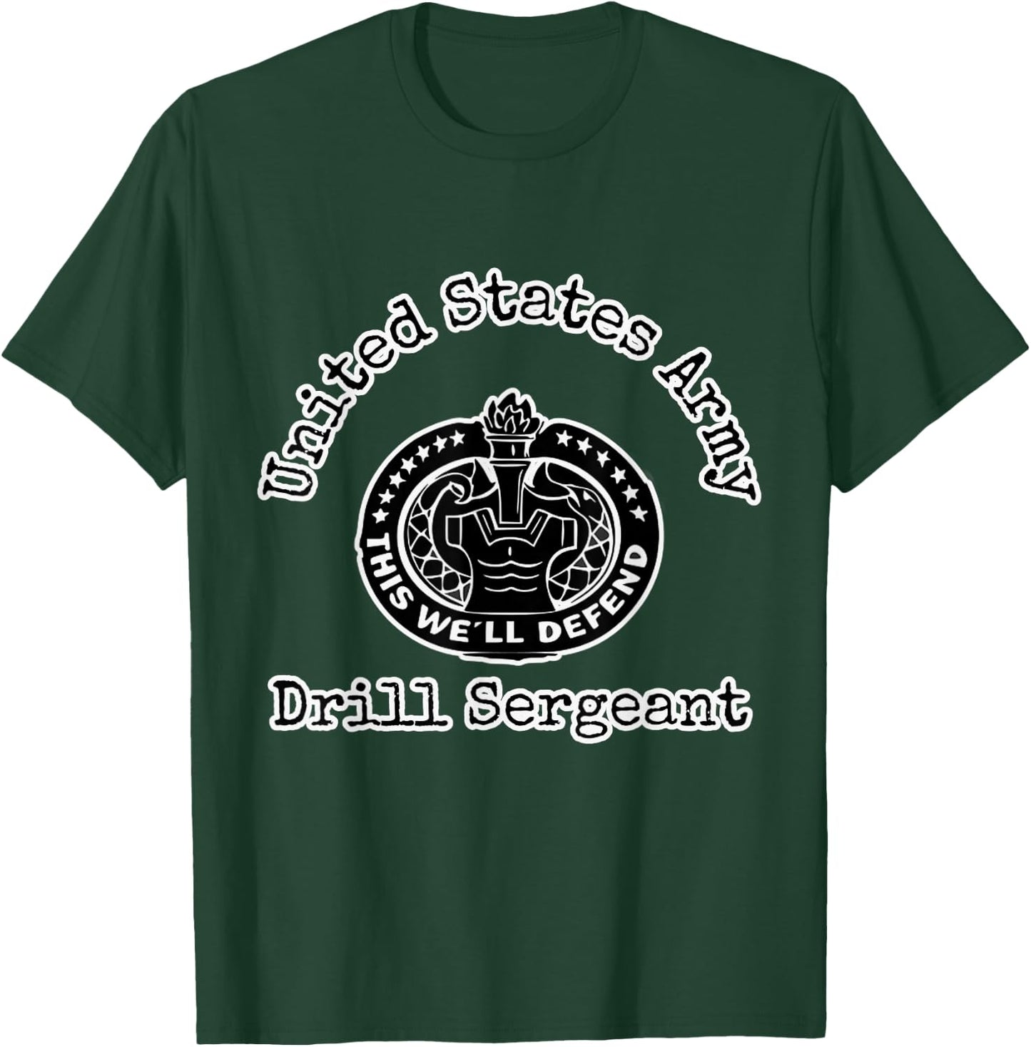 Army Drill Sergeant Badge T-Shirt - T-Shirt | Forest