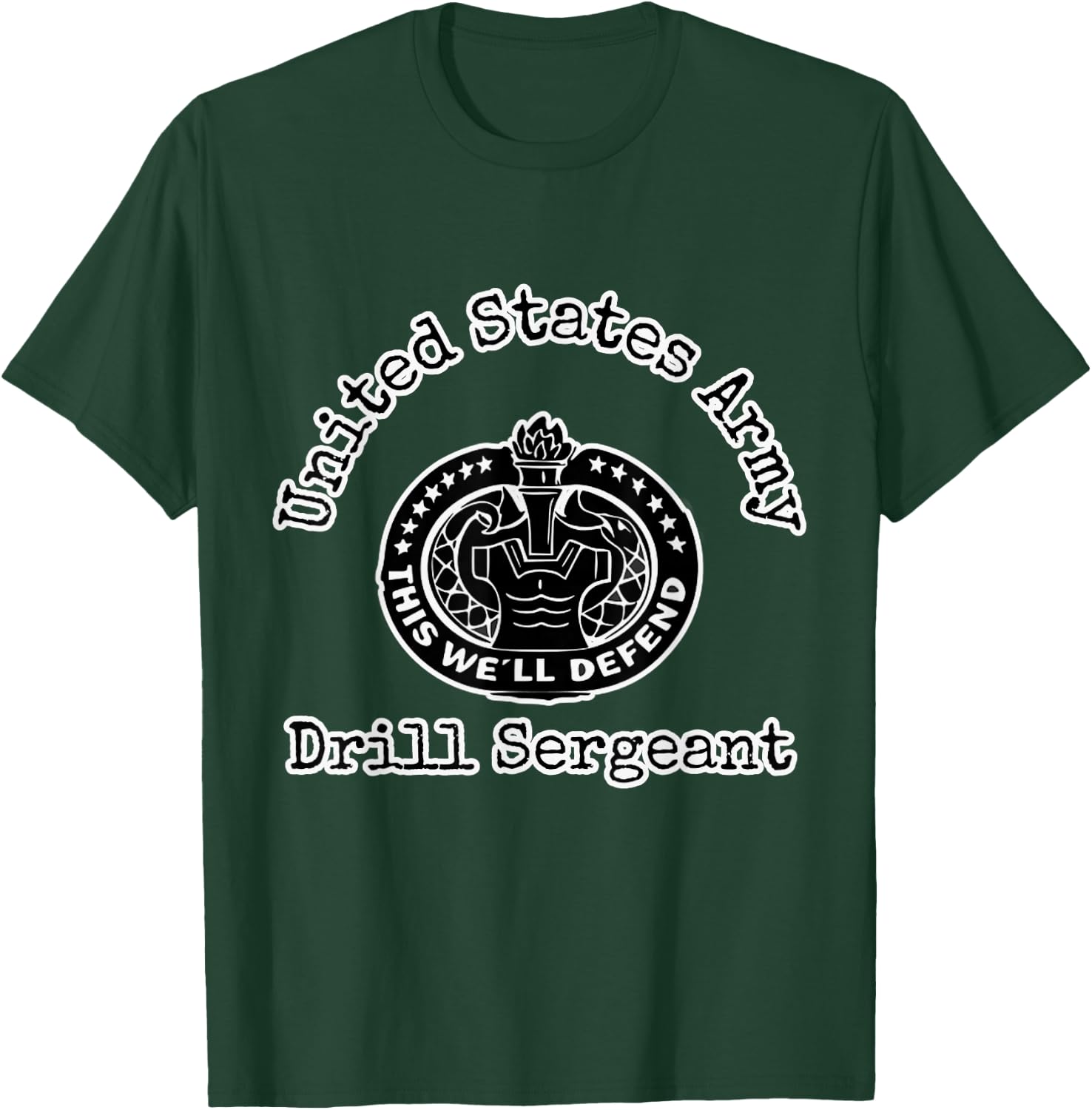 Army Drill Sergeant Badge T-Shirt - T-Shirt | Forest