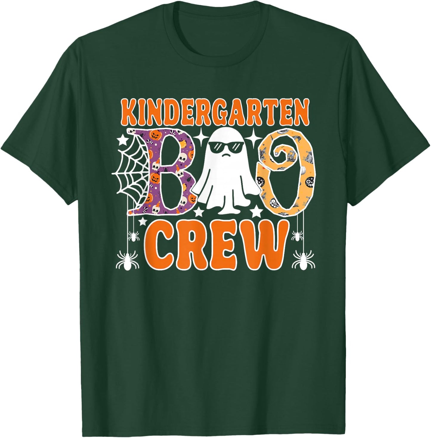 Kindergarten Boo Crew Funny Halloween Teachers Students T-Shirt - T-Shirt | Forest