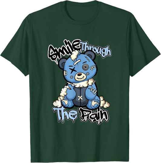 Blue Sad Teddy Bear , Lofi Streetwear Aesthetic Bear T-Shirt - T-Shirt | Forest