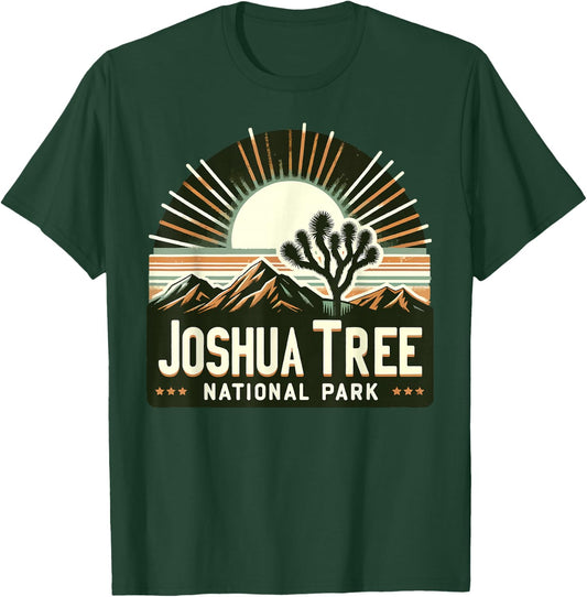 Joshua Tree National Park Retro Vintage Hike Camping Outdoor T-Shirt - T-Shirt | Forest