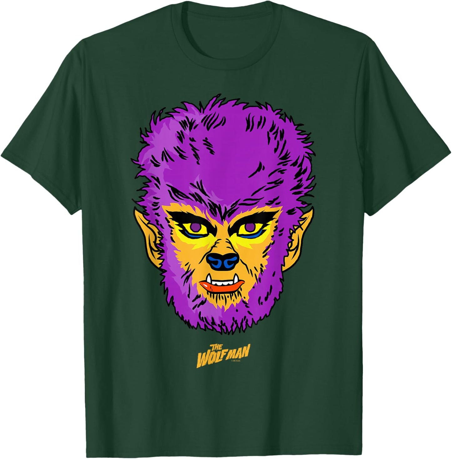 Universal Monsters Wolfman Retro Big Face T-Shirt - T-Shirt | Forest