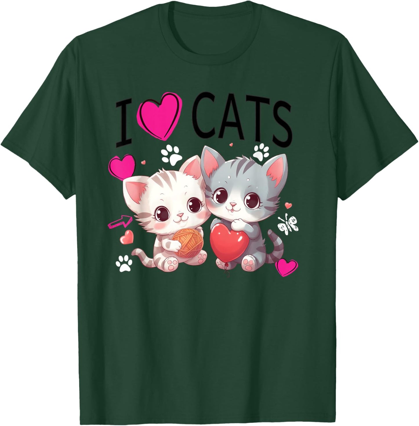 I love cats Just a girl who loves Cats Gifts idea T-Shirt - T-Shirt | Forest