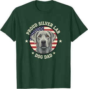Dog Proud Silver Lab Dog Dad, Patriotic Labrador Retriever T-Shirt - T-Shirt | Forest