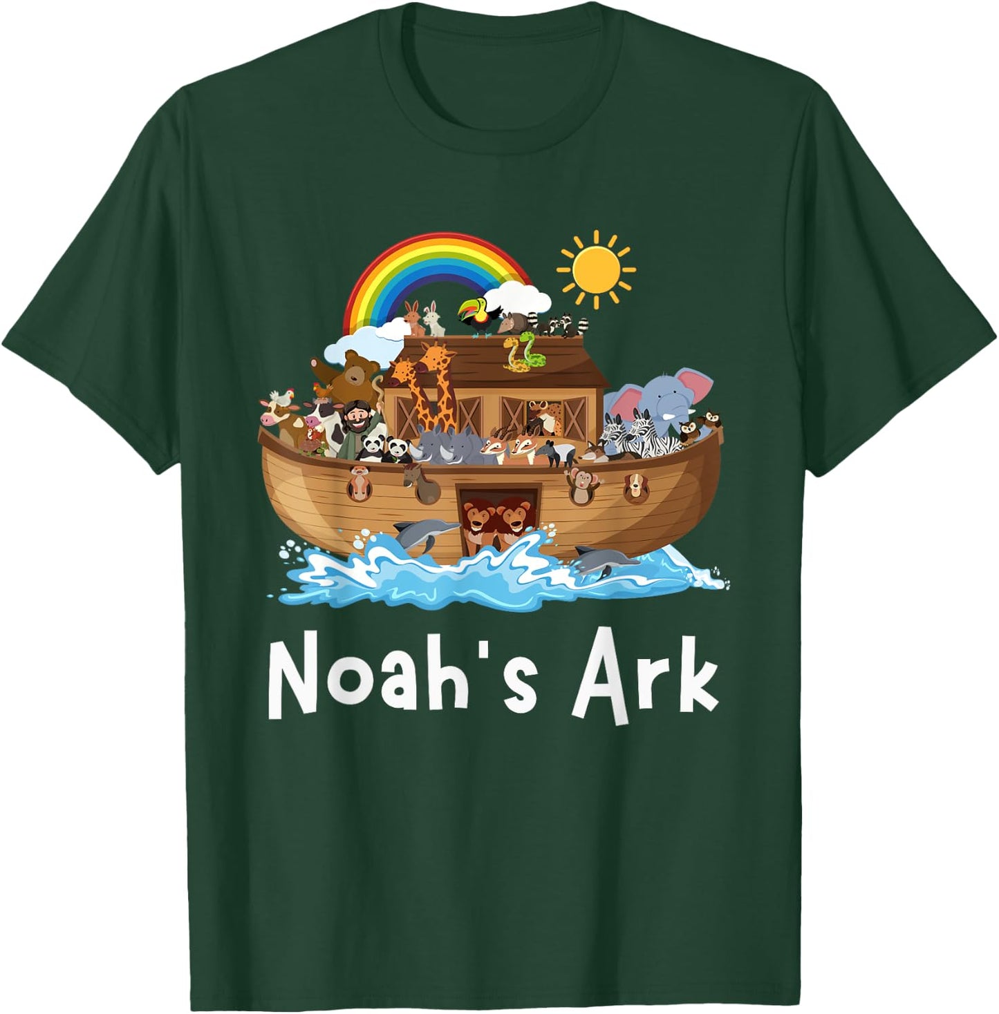 Girls Christian Faith Noah's Ark Sunday School Boy Student T-Shirt - T-Shirt | Forest
