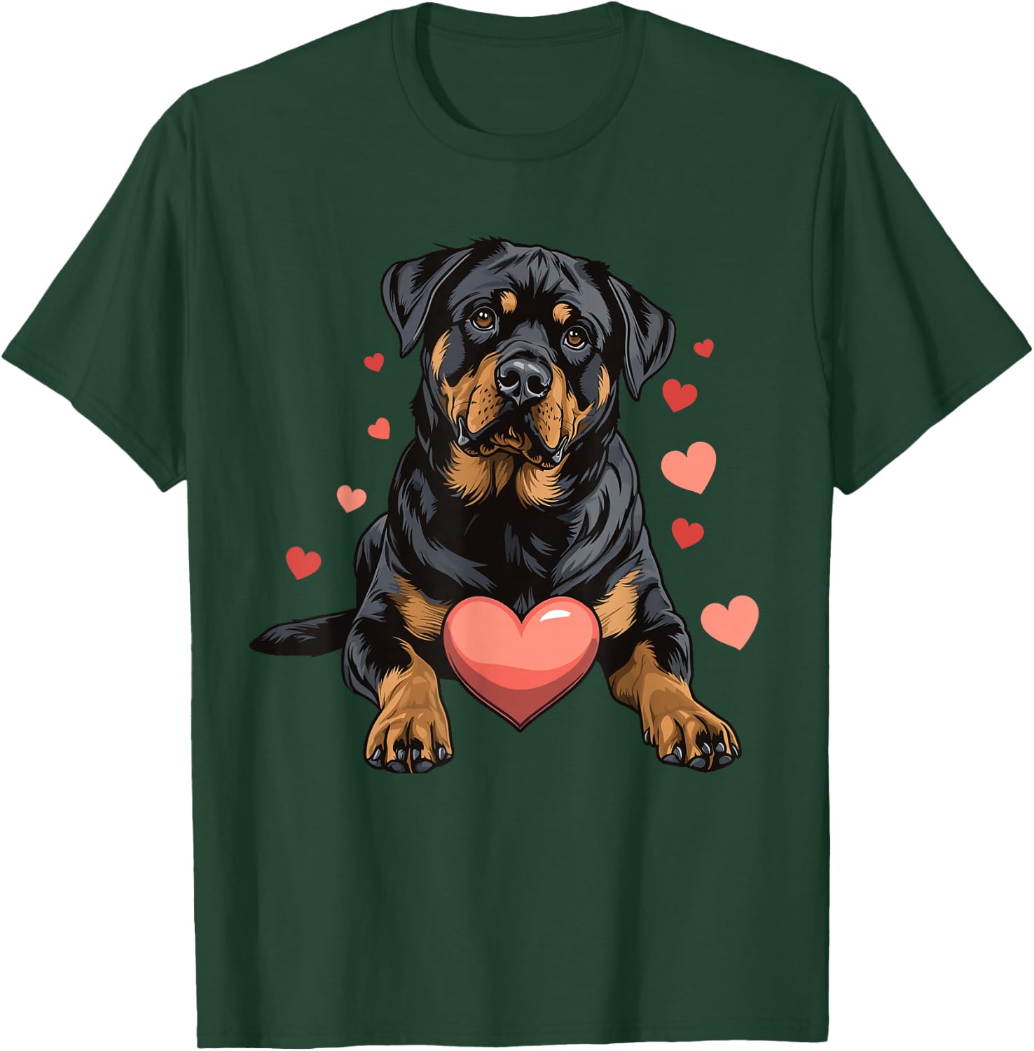 Rottweiler Dog Heart Pet Dog Animal Lover T-Shirt - T-Shirt | Forest