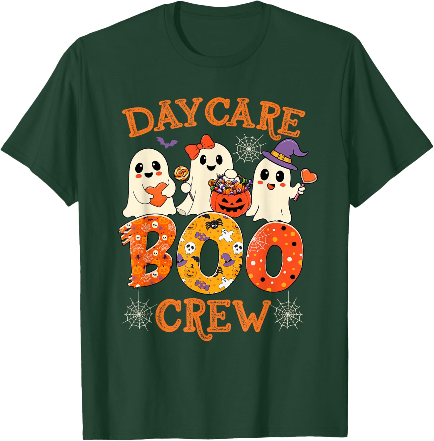 Daycare Boo Crew Funny Halloween Spooky Costume for Teacher T-Shirt - T-Shirt | Forest