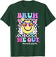 Bruh We Out Groovy Lunch Lady Life Last Day Of School T-Shirt - T-Shirt | Forest