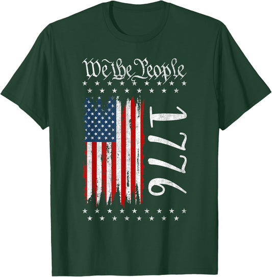 US Flag Constitution of The USA Patriotic 4th of July T-Shirt - T-Shirt | Forest