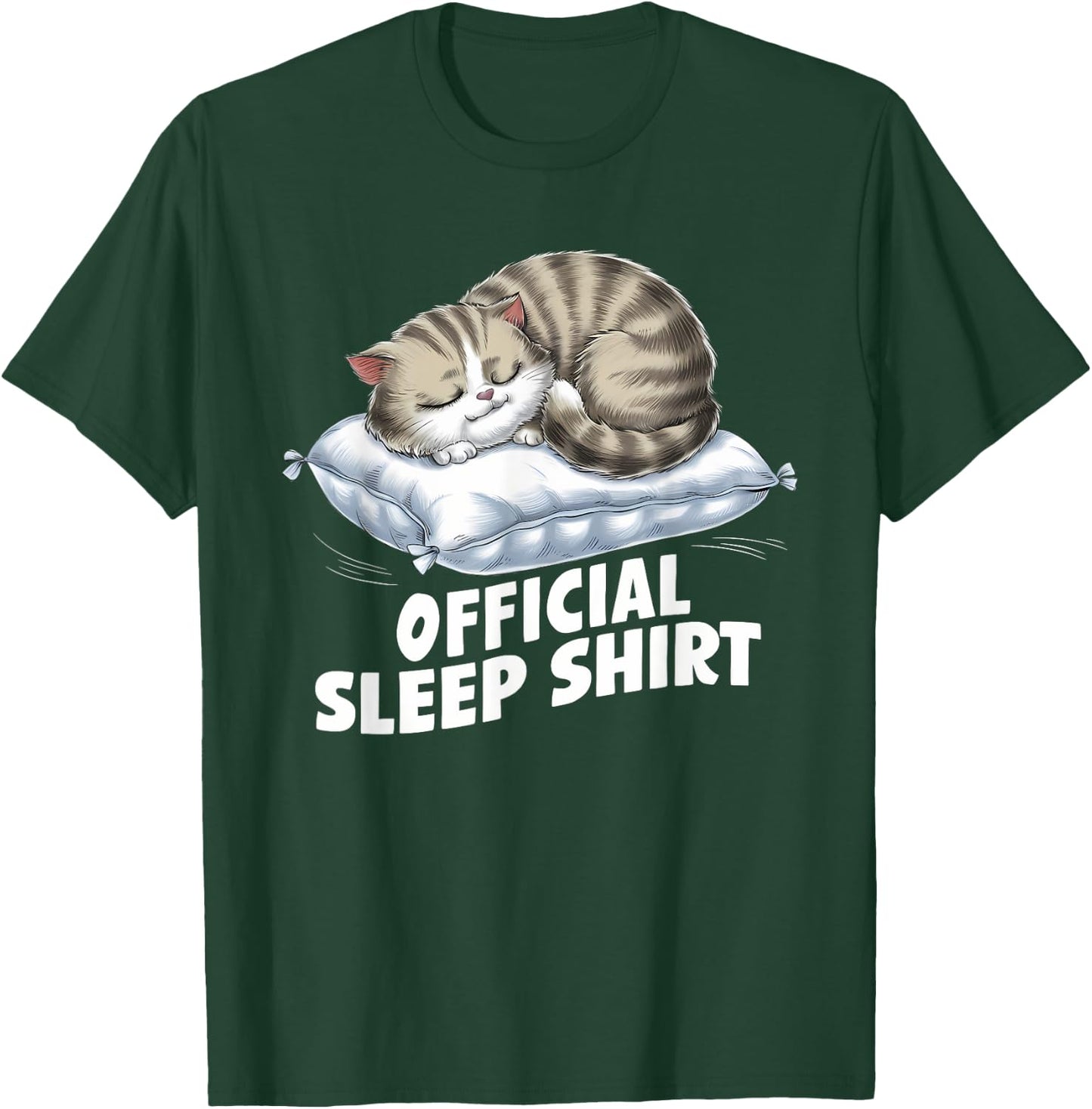 Official Sleep Shirt Cat Pajamas Nightgown T-Shirt - T-Shirt | Forest
