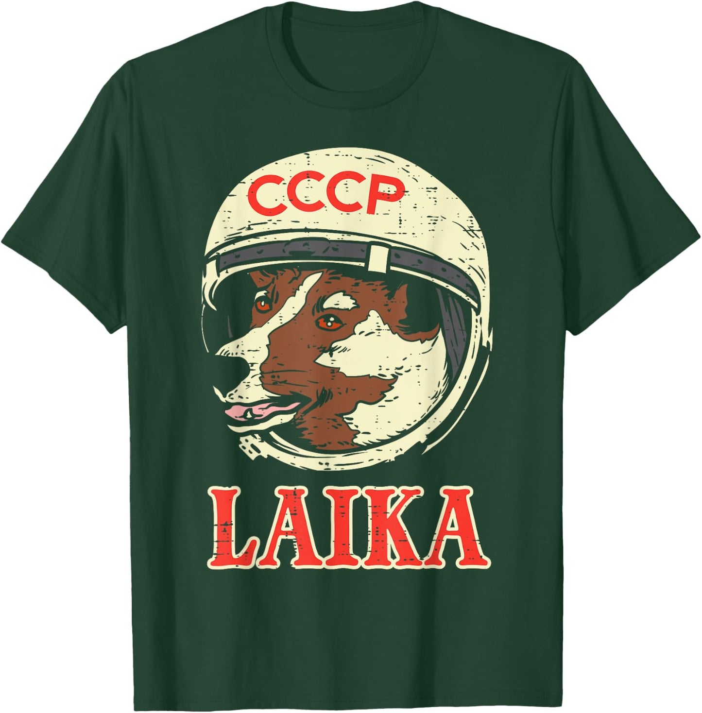 Astronaut Dog Cccp Laika Space Soviet Galaxy Men Women Kids T-Shirt - T-Shirt | Forest