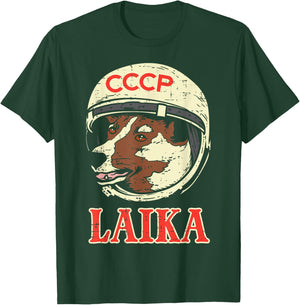 Astronaut Dog Cccp Laika Space Soviet Galaxy Men Women Kids T-Shirt - T-Shirt | Forest
