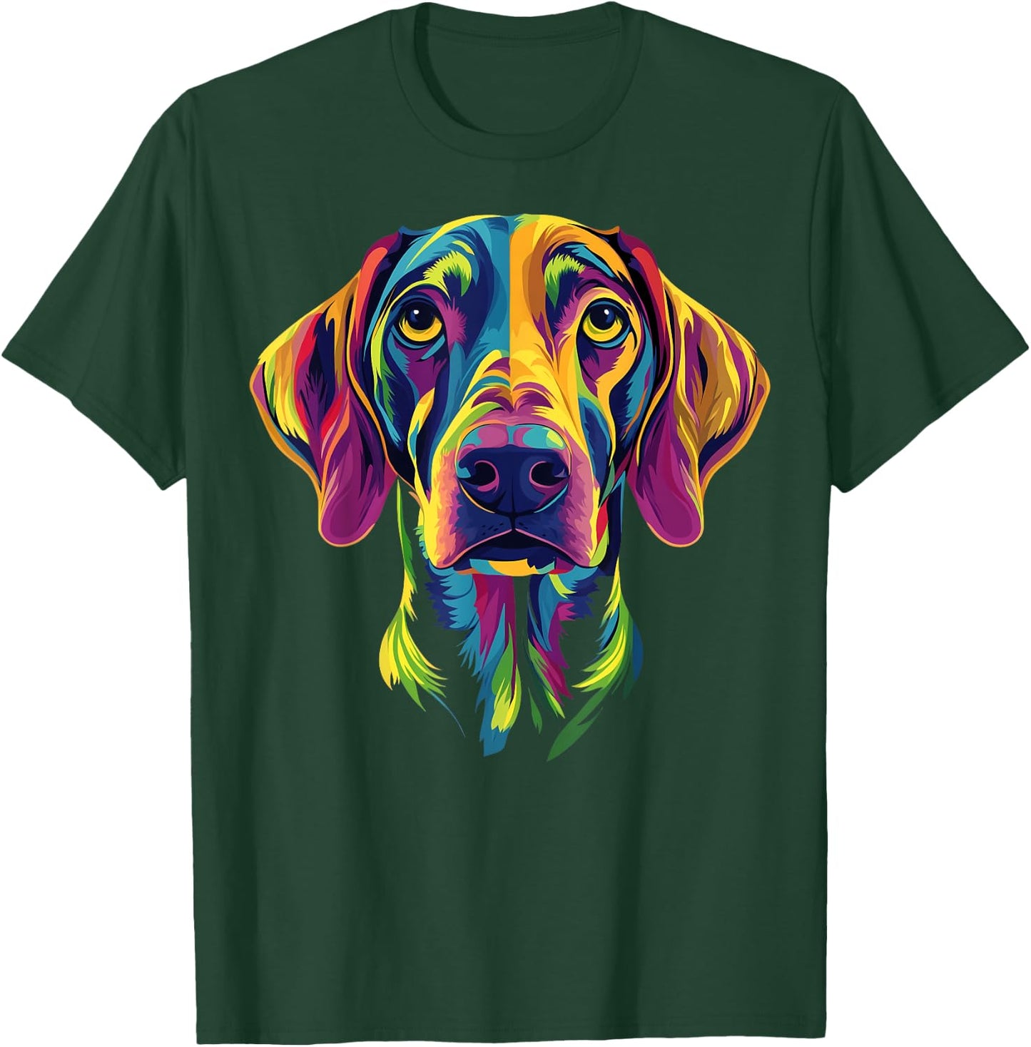 Colorful Plott Hound Face Cute Dog Lover Men Women Black T-Shirt - T-Shirt | Forest