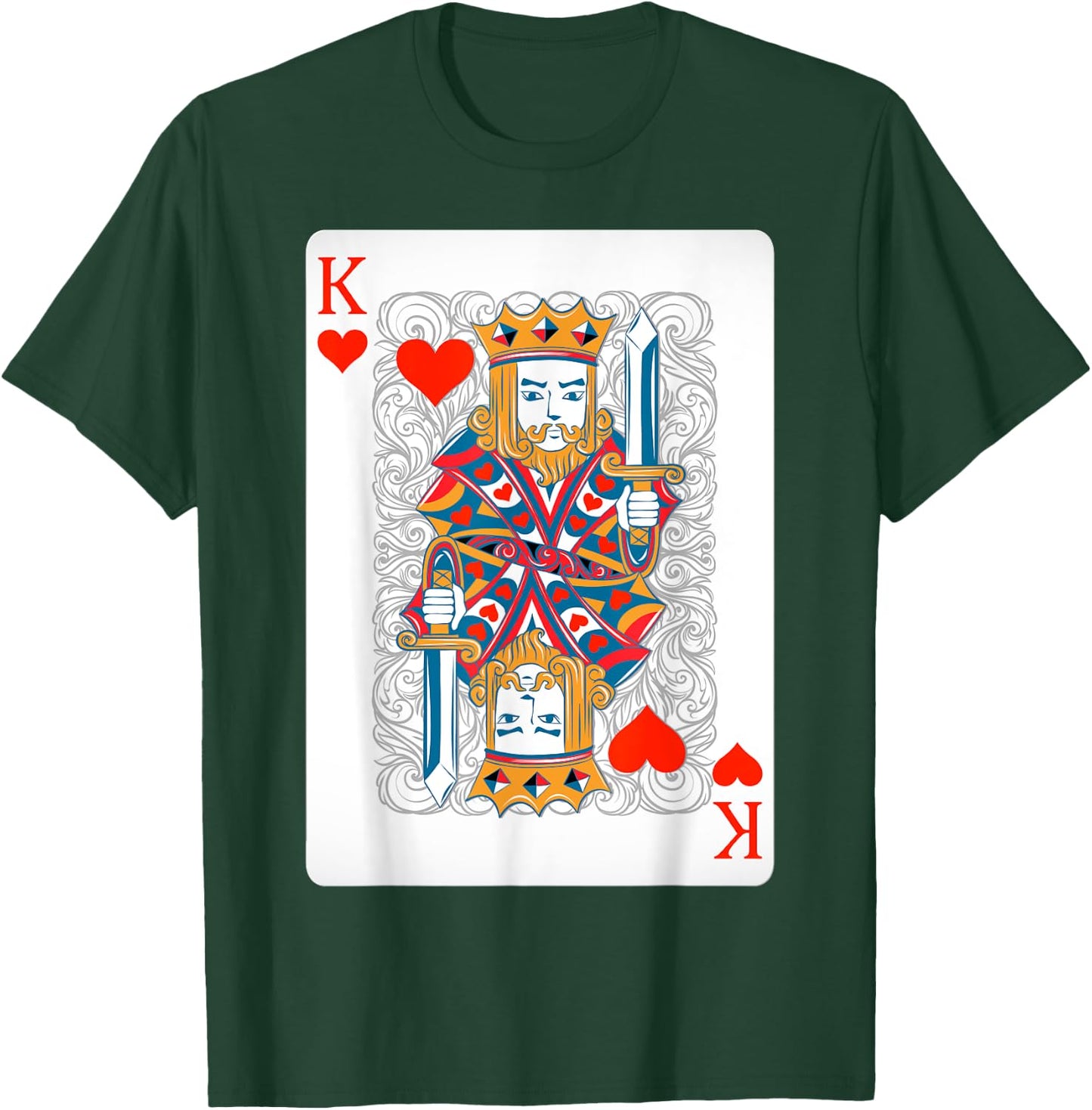 King Of Hearts Playing Cards Shirt Easy Halloween Costume T-Shirt - T-Shirt | Forest
