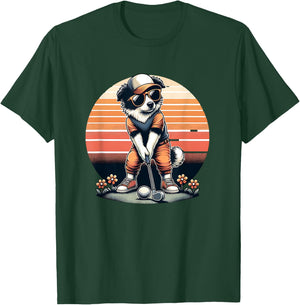 Funny Border Collie Golfer Golfing Cool Sports Design T-Shirt - T-Shirt | Forest