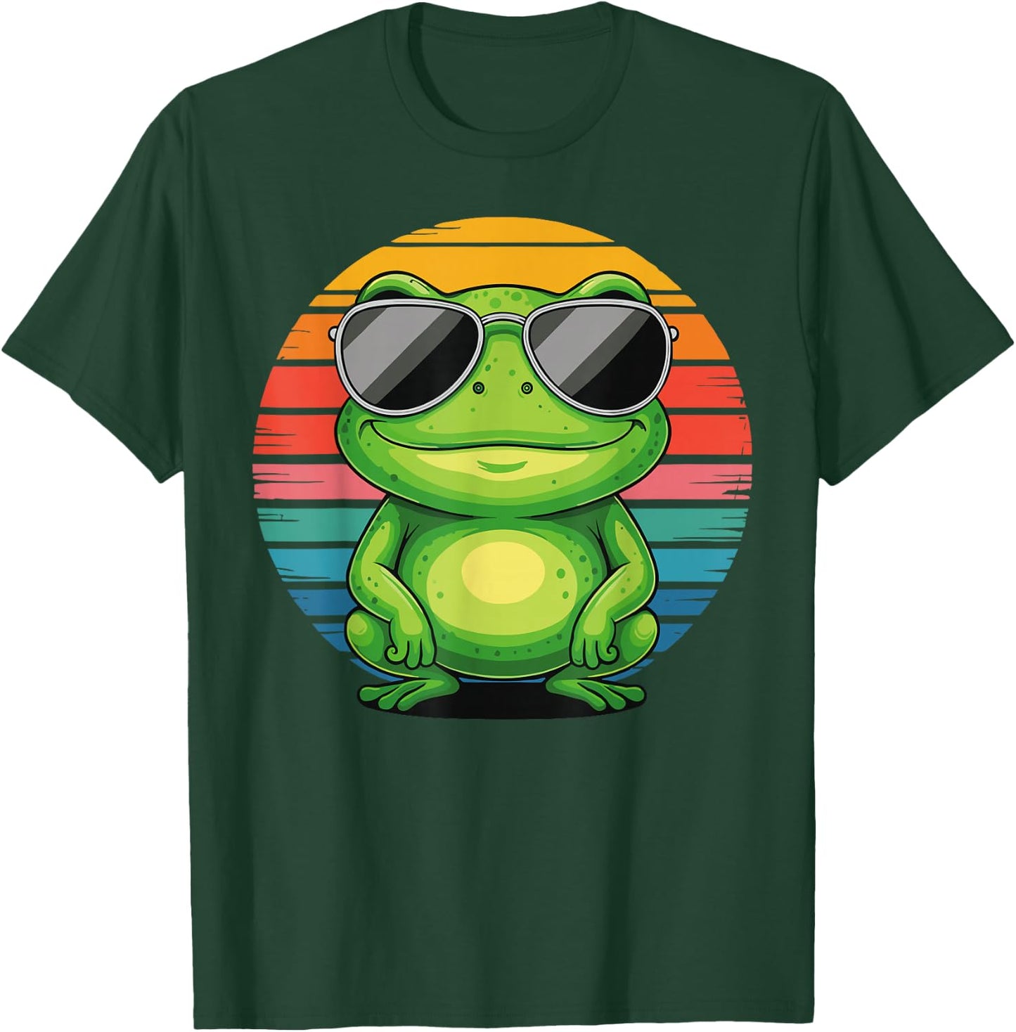 Retro Frog With Sunglasses Frog Vintage Style T-Shirt - T-Shirt | Forest
