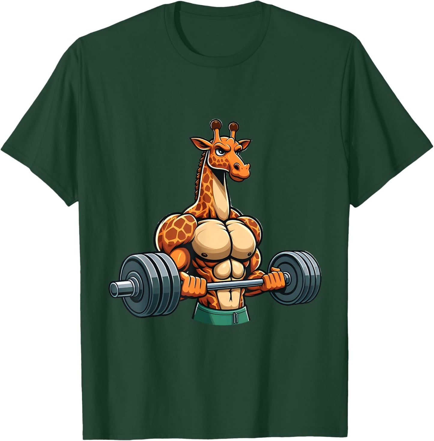 Funny Giraffe Gym Weightlifting Fitness Workout Deadlift T-Shirt - T-Shirt | Forest