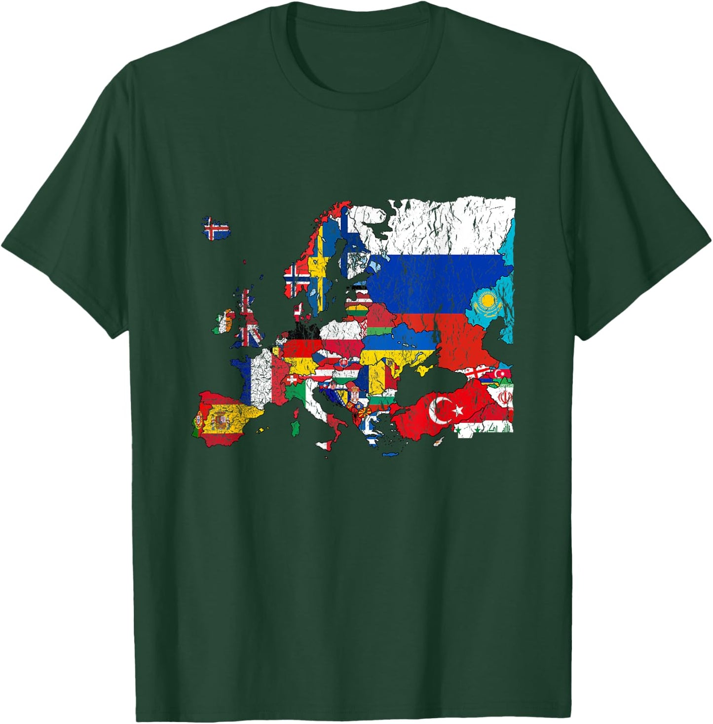 Europe Map with Flags T-Shirt - T-Shirt | Forest